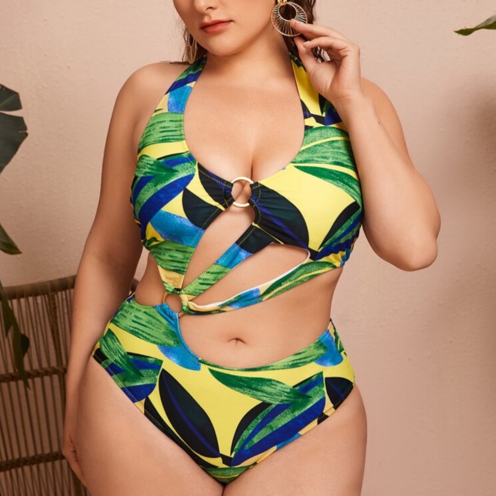 Halter one piece swimsuit